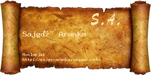 Sajgó Aranka névjegykártya