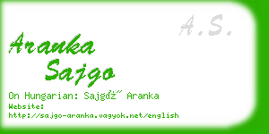 aranka sajgo business card